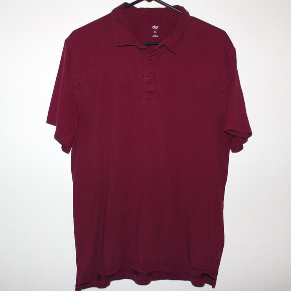 Men's XL Dark Red Dip Polo Shit - Short Sleeve - Picture 1 of 3